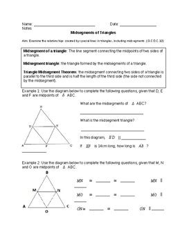 The Triangle Midsegment Theorem Exercise | PDF | Triangle ... - Worksheets Library