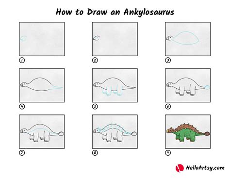 How To Draw An Ankylosaurus Helloartsy