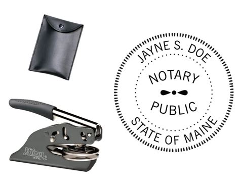 Maine Notary Embossing Seal Rubber Stamp Warehouse