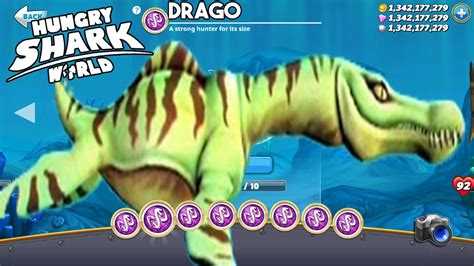 Hungry Shark World Drago Shark 17 Unlocked All 33 Sharks Unlocked