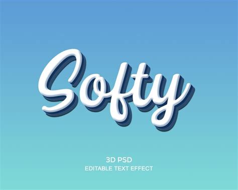 Efeito de texto editável 3d suave fundo premium PSD Premium