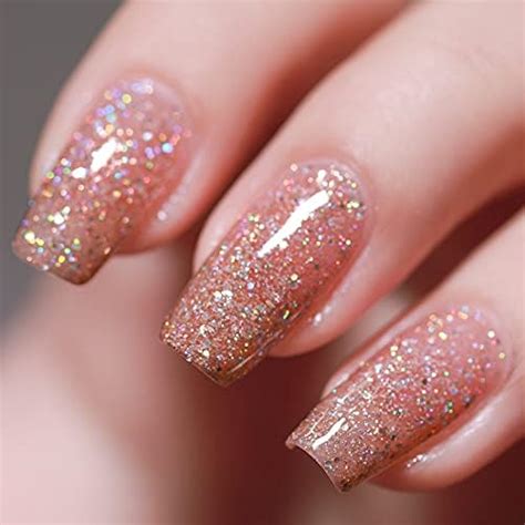 Amazon FZANEST Rose Gold Glitter Gel Nail Polish Led UV Gel