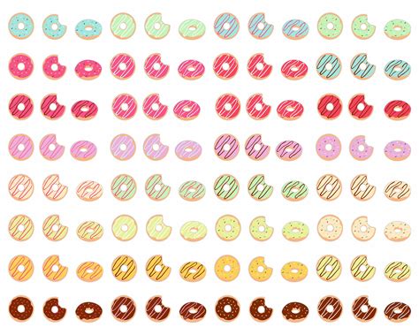 Donuts SVG Clipart Donut Font Alphabet Digital Donuts Bundle Doughnut