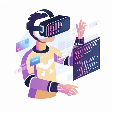 Premium Vector | Virtual Reality Integration in IT Flat Design Concept