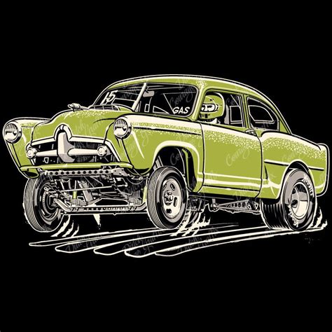 Kaiser Frazer Henry J Gasser Drag Racer Digital Vector File Pms Colors Etsy