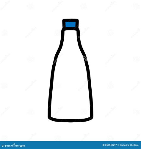 Flasche Milch Handgezeichnet Vektor Illustration Logotype Symbol In