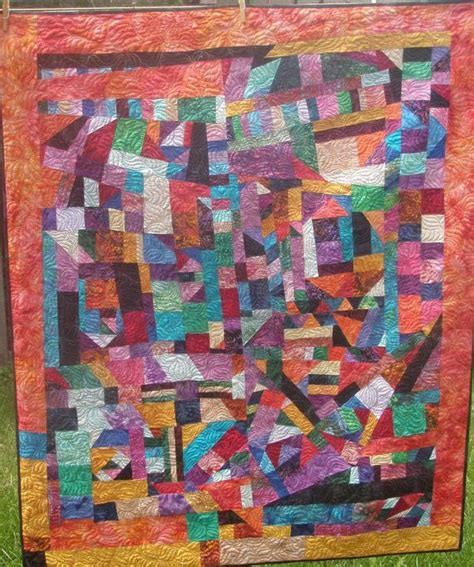 Crazy Modern Art Quilt Abstract Patchwork Wall Hanging Quilter Etsy Art Quilts Quilts