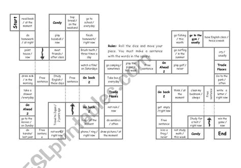 Simple Present Vs Present Continuous Board Game Esl Worksheet By Suthers