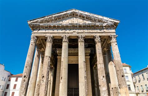 Temple Of Augustus And Livia In Vienne France Stock Image Image Of