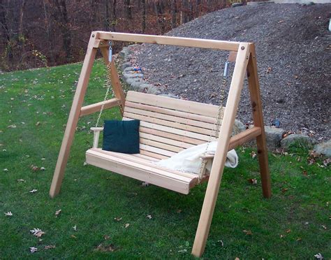 Red Cedar Royal Highback Porch Swing w/A-Frame Swing Stand