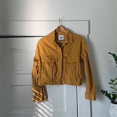 Zara Jackets Coats Zara Mustard Yellow Denim Jacket Poshmark