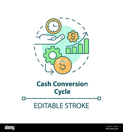 2d Editable Multicolor Cash Conversion Cycle Icon Simple Isolated