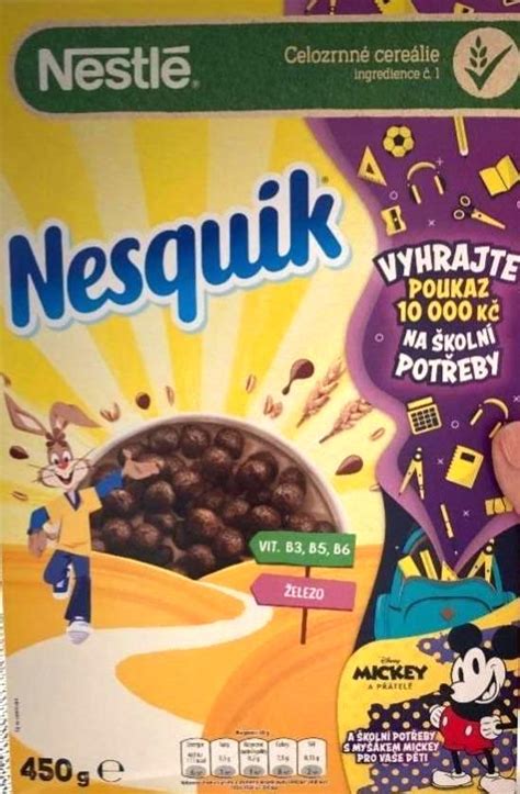 Nesquik Nestl Kalorie Kj A Nutri N Hodnoty Kalorick Tabulky Cz