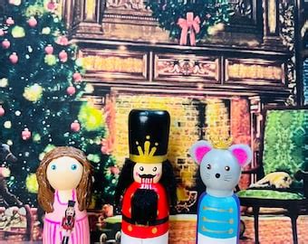 Nutcracker Peg Doll Set Etsy