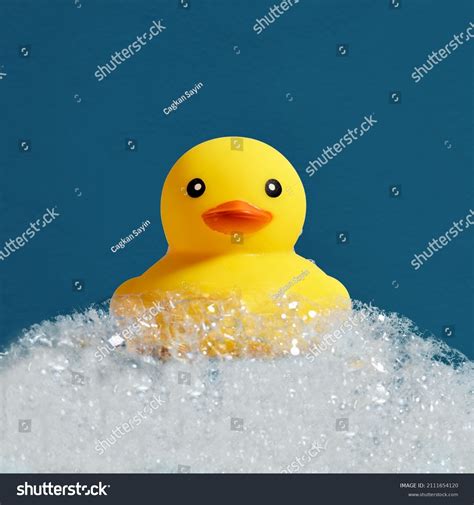 Rubber Duck With Bubbles Clip Art