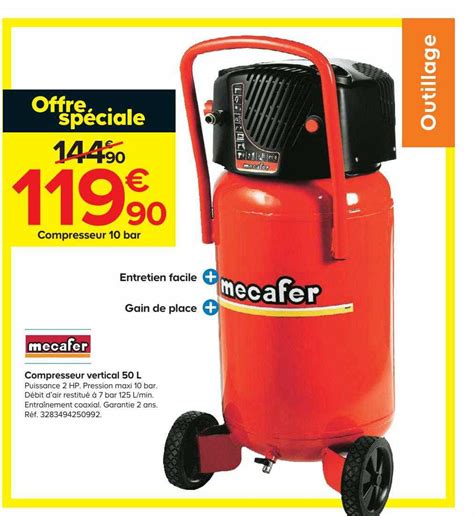 Offre Compresseur Vertical L Mecafer Chez Castorama