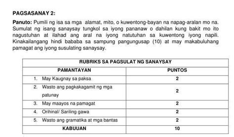 Elemento Ng Mito Alamat At Kwentong Bayan Brainly