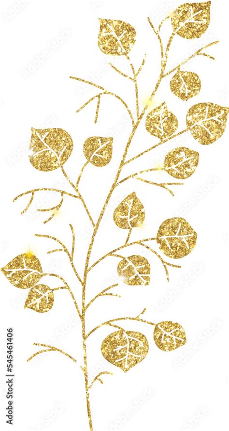 Gold Glitter Leaf Stock Illustration Adobe Stock