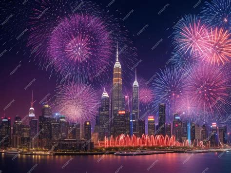 Premium AI Image | vibrant new year's eve fireworks highresolution shot ...