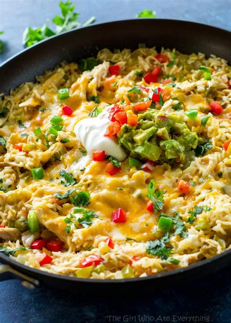 One Pan Chicken Fajita Rice The Girl Who Ate Everything