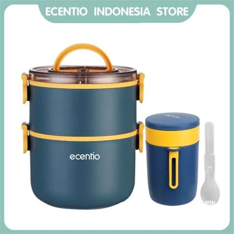 Promo Ecentio 1 6 Liter Tempat Makan Rantang Susun Set Lunch Box Kotak