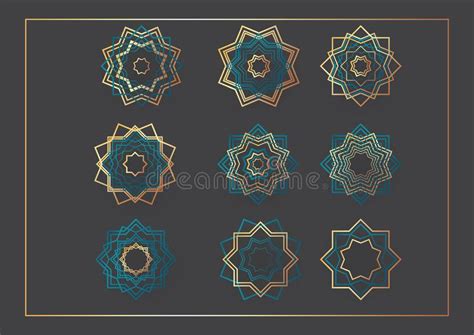 Set of Antique Arabesque of Islamic Patterns Stock Vector ...