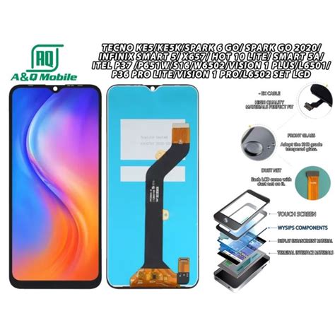 Lcd Display Tecno Spark 6 Go 6 GO 2020 Infinix Smart 5 X657 Hot 10Lite Ke5 ITEL P37 LCD