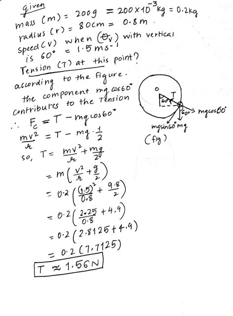 A Particle Of Mass G Is Whirled Into A Vertical Circle Of Radius