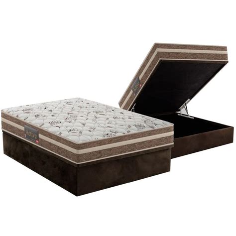 Cama Box Baú Casal Colchão Espuma Pelmex D28 EP Active Extra Firme