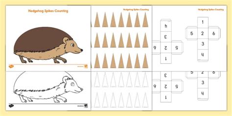 Counting The Hedgehog Spikes Activity Worksheet Twinkl