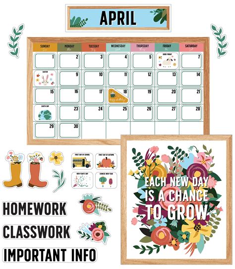 Carson Dellosa Education Grow Together Calendar Bulletin Board Set