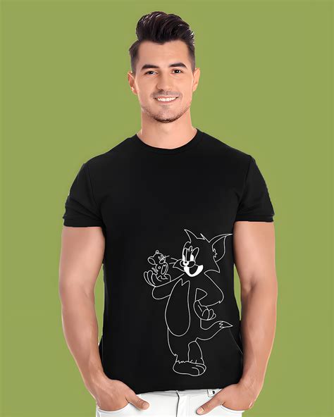 Buy Men S Black Tom Jerry Graphic Printed T Shirt Online At Bewakoof