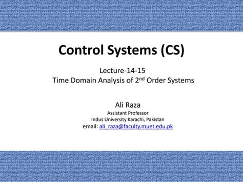 Lecture 14 15 Timedomainanalysisof2ndordersystems Ppt