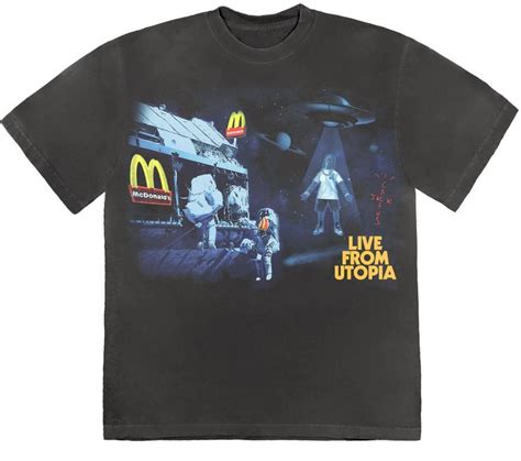 Travis Scott X Mcdonald S Live From Utopia T Shirt Black Travis Scott