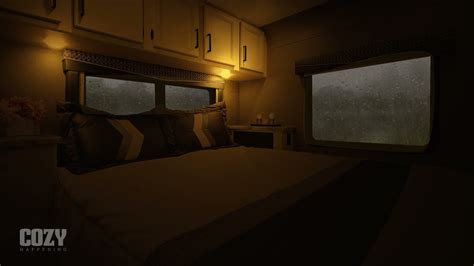 Rain On Caravan Window Cozy Caravan Bedroom Rain Ambience Motorhome