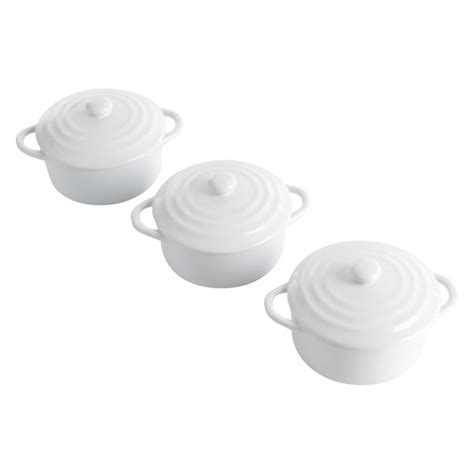 Martha Stewart 0 43 Qt Stoneware Oval Mini Casserole Set With Lids Wayfair