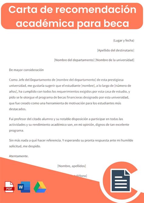 Carta De Recomendacion Para Beca