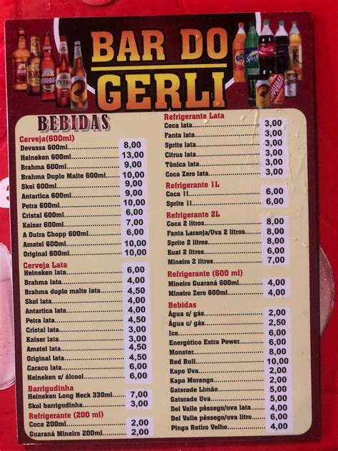 Menu Em Bar Do Gerli Araguari