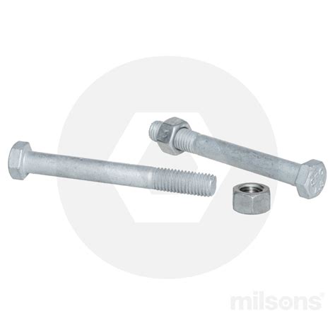 BOLT NUT MILD STEEL M10x40 GALV Milsons