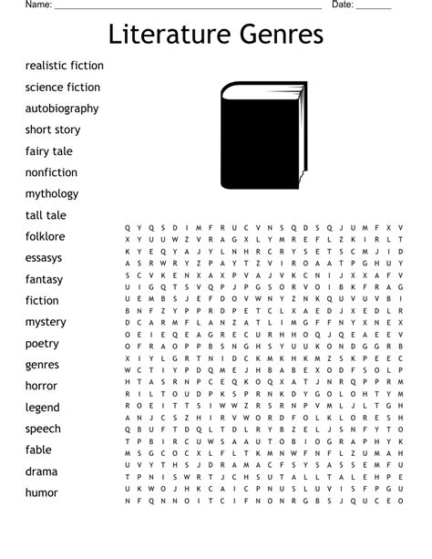 Books & Literature Crosswords, Word Searches, Bingo Cards - WordMint