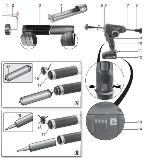 Metabo Kpa Ltx Cordless Caulking Gun Instruction Manual