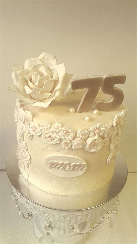 75th Birthday Cake Decorated Cake By Bellas Cakes Cakesdecor