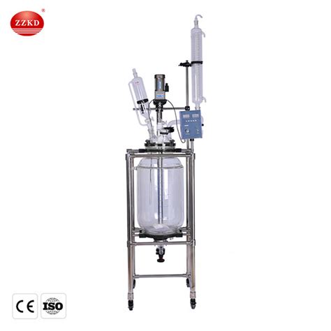 L Jacketed Glass Reactor Vessel Lab