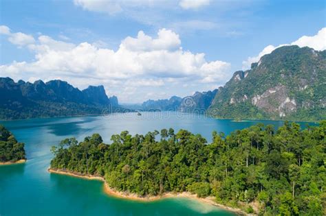 Aerial Drone View Of Tropical Mountain Peak In Thailand Beautiful