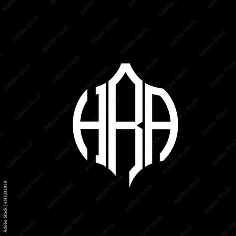 Hra Letter Logo Hra Best Black Background Vector Image Hra Monogram