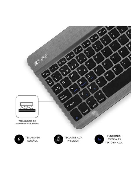 Subblim Teclado Smart Bluetooth Para Tablet Y Smart Tv Gris