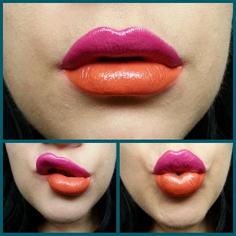 Why Wear Only One Lipstick At A Time Duo Tone Lips Imgur