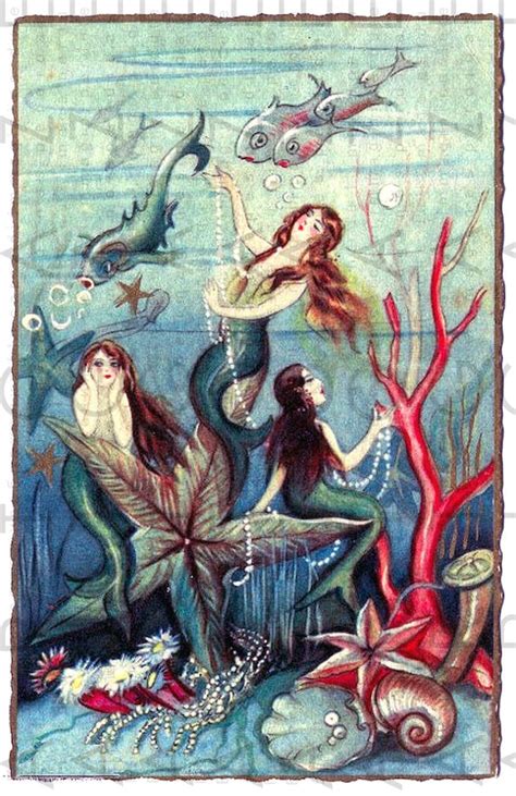 Vintage Mermaid Art