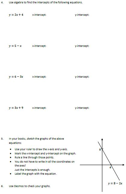 Graphing Using Intercepts Including Worksheet The Prime