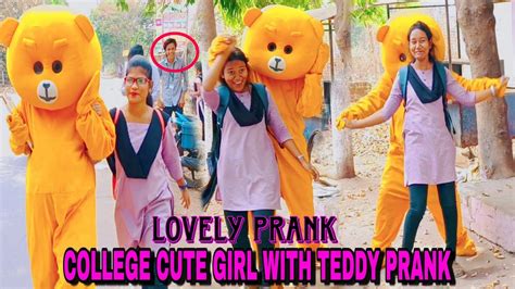 Lovely Teddy Bear Prank 🐻 Bakchodi In College Cute Girl With Public